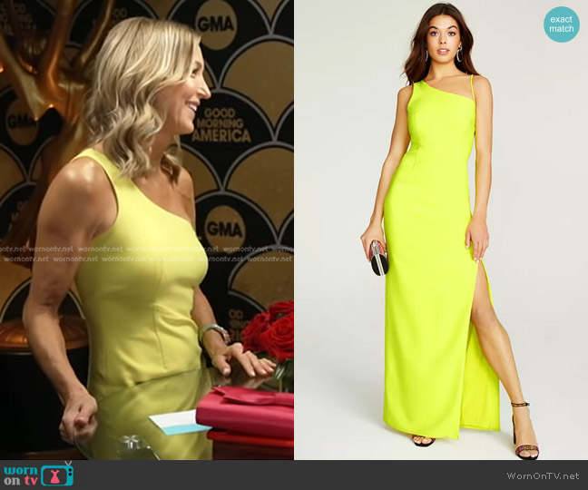 Laundry by Shelli Segal Luxe Stretch Crepe Gown worn by Lara Spencer on Good Morning America