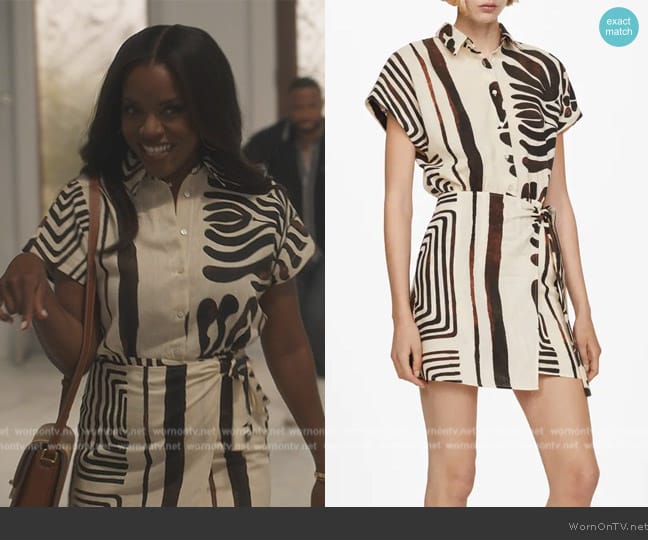 Mango Karina Mixed Print Minidress worn by Annie (Nadine Ellis) on Bel-Air