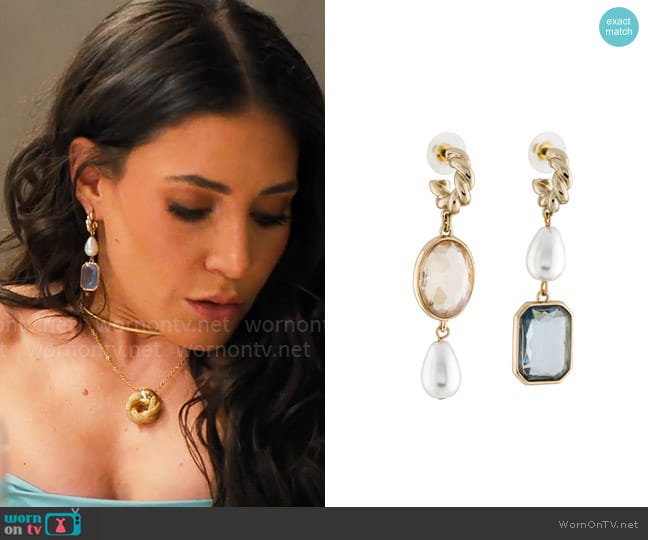 Mignonne Gavigan Leonie Dangle Drop Earrings worn by Chloe Tucker Caine on Owning Manhattan