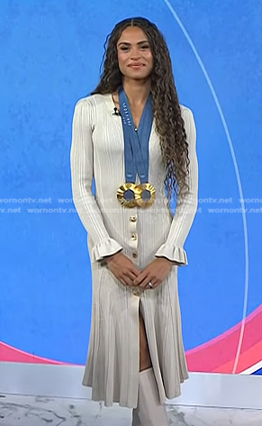 Sydney McLaughlin-Levrone’s ribbed button front dress on Today
