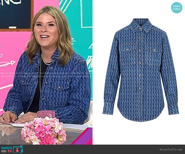 Victoria Beckham Denim Utility Shirt worn by Jenna Bush Hager on Today