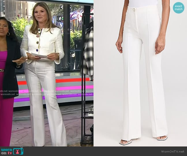 Veronica Beard Judy Pants in Off-White worn by Jenna Bush Hager on Today