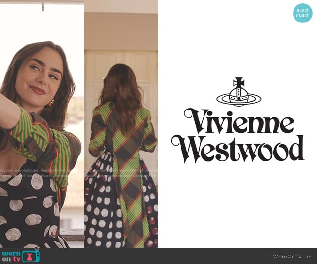 by Vivienne Westwood worn by Emily Cooper (Lily Collins) on Emily in Paris