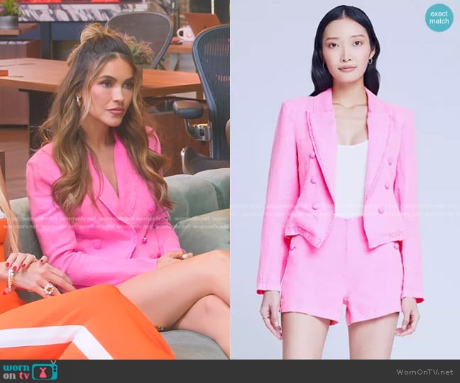 L'Agence Wayne Linen Blazer worn by Chrishell Stause on Selling Sunset