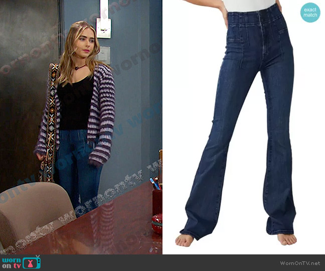 We The Free Jayde Flare Jeans in Night Sky worn by Holly Jonas (Ashley Puzemis) on Days of our Lives