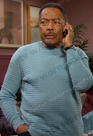 Abe’s blue textured sweater on Days of our Lives