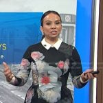 Adelle’s black floral collared dress on Today