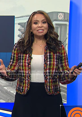Adelle’s multicolor plaid tweed jacket on Today