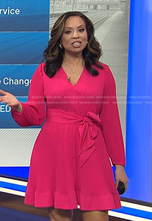 Adelle’s pink v-neck mini dress on Today