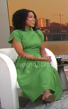 Adriana Diaz’s green midi dress on CBS Mornings