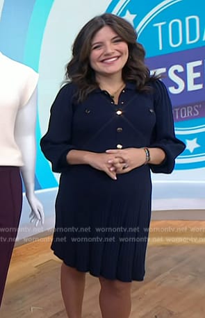 Adrianna Barrionuevo’s navy shirtdress on Today