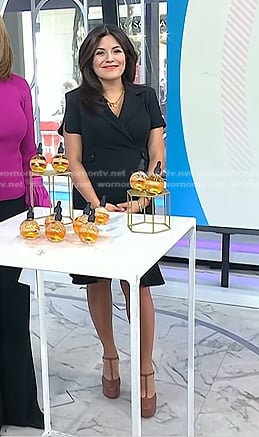 Adrianna’s brown ankle strap platform pumps on Today