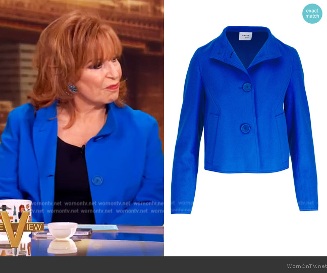 Akris Punto Turquoise Taglio Vivo Boxy Jacket worn by Joy Behar on The View