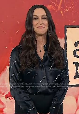 Alanis Morissette’s black embellished shirt on Today