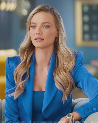 Alanna’s blue confessional blazer on Selling Sunset