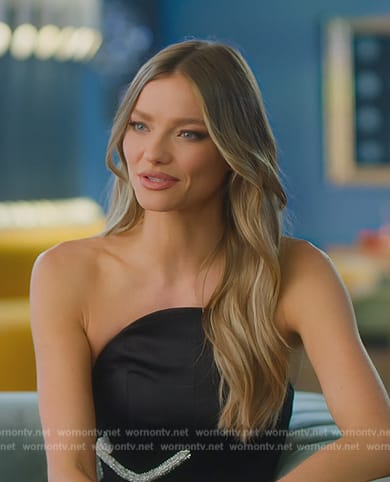 Alanna’s black confessional dress on Selling Sunset