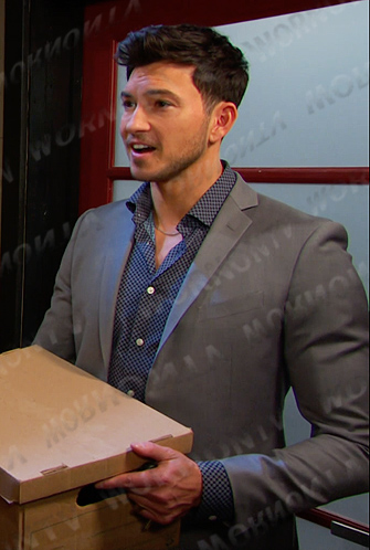 Alex’s navy printed shirt on Days of our Lives