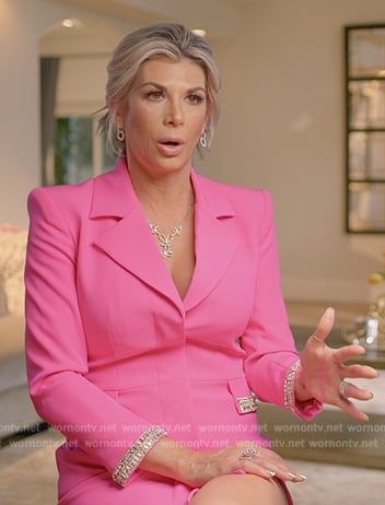 Alexis’s pink confessional dress on The Real Housewives of Orange County