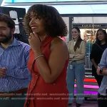 Talia Parkinson-Jones’ red vest and pants on Today