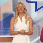 Amanda’s white sleeveless mini shirtdress on The Talk