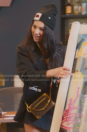 Amanza’s black Adidas blazer dress on Selling Sunset