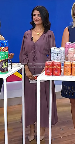 Ana Flores’s pink tie front midi dress on Today