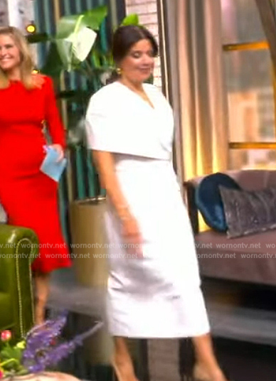 Ana’s white cape midi dress on The View