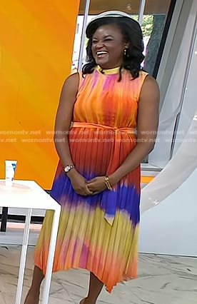 Dr. Angela Lamb’s multicolor ombre pleated dress on Today