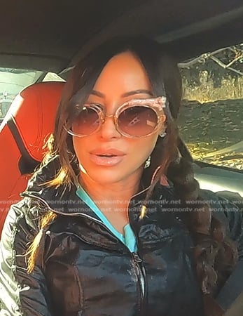 Angie’s pink round sunglasses on The Real Housewives of Salt Lake City