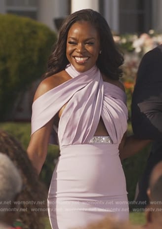 Annie’s purple cross neck dress on Bel-Air