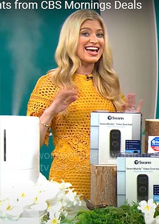 Ashley Bellman’s yellow lace dress on CBS Mornings