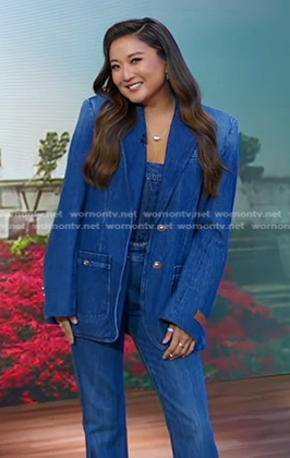 Ashley Park’s denim blazer and flared jeans on Good Morning America