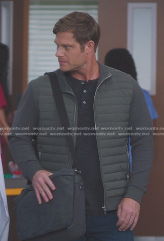 Atticus’s grey quilted jacket on Greys Anatomy