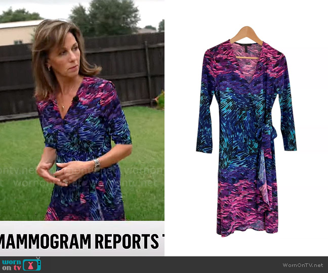 Bcbgmaxazria Adele Wrap Dress worn by Janet Shamlian on CBS Mornings