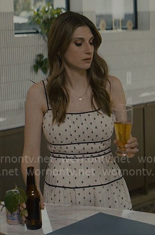 Rebecca’s white dotted dress on Nobody Wants This