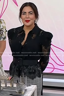 Bobbie’s black lace blouse on Today