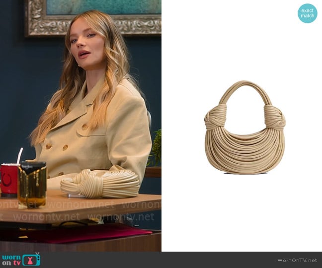 Bottega Veneta Double Knot Bag in Porridge worn by Alanna Gold on Selling Sunset