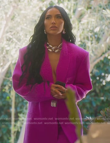Bre’s purple oversized blazer on Selling Sunset