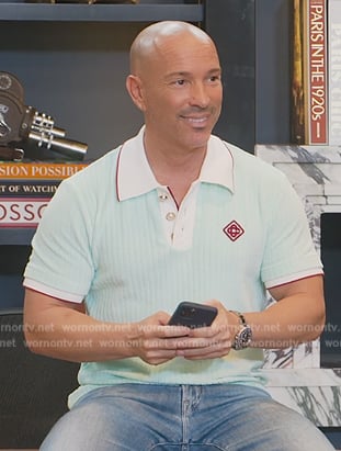 Brett’s green knit polo on Selling Sunset