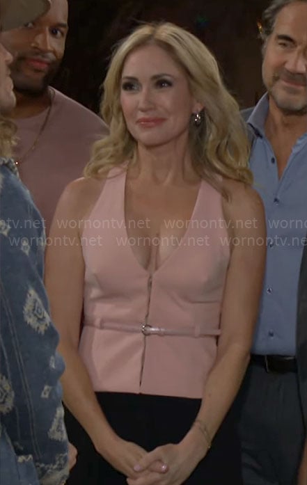 Bridget’s pink belted vest top on The Bold and the Beautiful