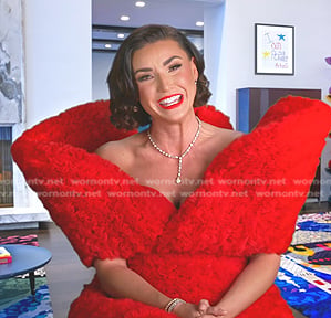 Bronwyn’s red tulle confessional top on The Real Housewives of Salt Lake City