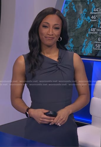 Brittany’s grey twisted sheath dress on Good Morning America