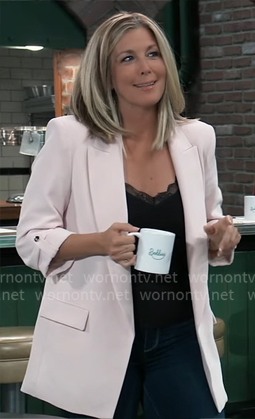 Carly’s light pink blazer on General Hospital