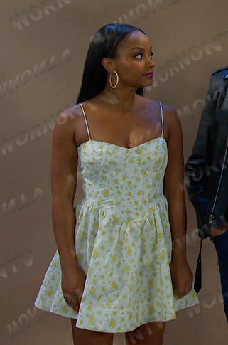 Chanel’s white floral mini dress on Days of our Lives