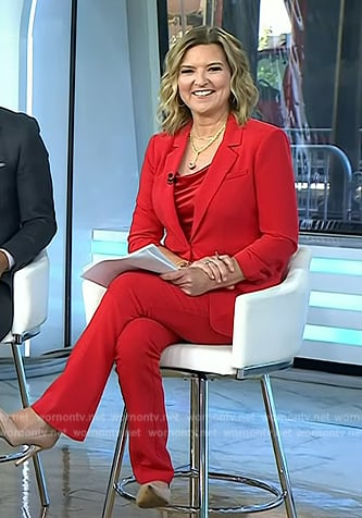Christine’s red cami and suit on Today