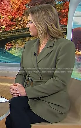 Christine’s green belted blazer on Today