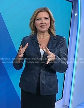 Christine Romans’ navy leather blazer on Today