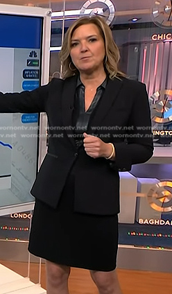Christine’s black leather trim dress and blazer on NBC News Daily