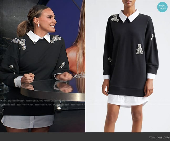 Cinq a Sept Crystal Chrysanthemum Justina Dress worn by Keltie Knight on E! News