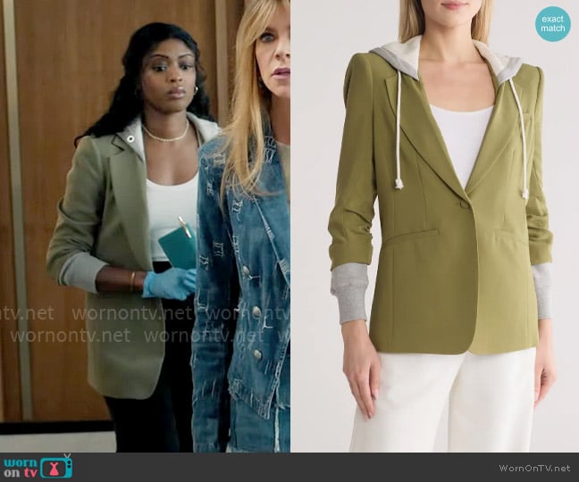 Cinq a Sept Hooded Khloe Jacket worn by Daphne (Javicia Leslie) on High Potential